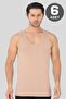 Men's under Shirt Invisible Undershirt 100% Cotton Skin Color 6 Pack