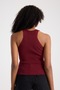 Ribbed Burgundy Sleeveless Halter Neck Women's Crop Knitwear - 4