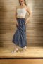 Patterned Woven Viscose Button Detailed A-Line Ankle Length Skirt with Elastic Waist - Product Length 90 cm Std