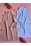 Seamless, Modal 4-Pack Turtleneck, Powder, Blue, Black and White Sleeveless Women's T-Shirt Undershirt - 4