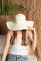 Straw Hat Summer White Color Pearl Stone Pearl Bridal Honey Moon Beach Holiday - 3