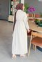 Dabıl Hijab Dress with Fake Cuff Detail Beige - 3