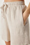 Striped Muslin Shorts Cream Lsa0013 - 4
