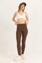Slim Fit High Waist Gathering Effect Oysho Leggings Brown - 4