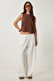 Wide Leg Linen Trousers Ecru Lub0117 - 3