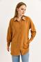 Collar Stone Detailed Woven Ayrobin Shirt Brown - 2