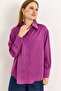 Soft Textured Satin Shirt Purple