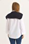 Basic Shirt with Cardigan Look on the Back White - 5