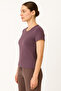 Women's Ribbed Short Sleeve Cotton T-Shirt - 2