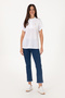 Women's White Polo Neck T-Shirt 50300663-Vr013 - 4