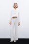 بلوزة كتان مع إكسسوارات زهرية - إكرو - 3