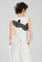 Women's Lace Appliqued Design Slim Fit Vest - 3