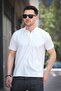 قميص رجالي من Cole Slim Fit مرن من الليكرا بنصف أزرار وأكمام قصيرة وياقة محايدة - 2