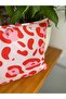 Leopard Patterned Pink - Red Themed Suede Double Sided Decorative Throw Pillow Cover - 30X50Cm - 2