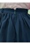Erna Belted Poplin Skirt-Bn4362 Navy Blue - 3