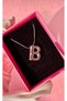 Tarnish Free Steel Balloon B Letter Necklace and Tarnish Free Guaranteed Steel Knot Heart Necklace Balloon Letter Necklace - 2