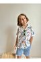 Leaf Patterned Linen Boy's Shirt Shorts Set - 2