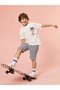 Lcw Kids Ecru Crew Neck Printed Boys T-Shirts and Shorts 2-Piece - 3