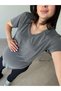 Gray V-Neck Modal T-Shirt - 3