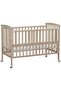 Wooden Portable Crib, 3 Level Height Adjustment, Folding Rail, Natural Wood - 2