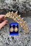 Clara Gold Bridal Henna Crown Special Occasion Accessory Women's Crown and Drop Shuttle Earrings Set - 3