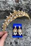 Clara Gold Bridal Henna Crown Special Occasion Accessory Women's Crown and Three Shuttle Earrings Set - 2