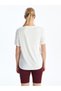 Xside Active White Crew Neck Printed Women's Sports T-Shirt - 4