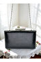 New Model Black Color Shiny Patterned Chain Strap Handle Women's Evening Dress Bag Wedding Engagement Graduation - 4