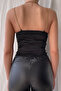 Satin Chain Strap Crop Bra Supported Crop Strap Crop Bustier Gipeli Crop - 2