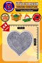 Iron-On Coat of Arms Patch, Gray Heart (4 Pcs) Iron-On Embroidery Woven Applique Patch