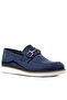 Genuine Leather Navy Blue Patent Leather White Sole Loafer Children's Classic Shoes - 2