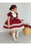 Zebrina Burgundy Vintage Baby Girl Dress, Birthday Dress, Photo Shoot Dress, Suitable for Ages 0-12 - 8