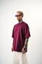 Men's Respire Text Detailed Oversize T-Shirt Purple - 2