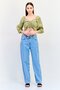 Women V-Neck Long Sleeve Tartan Print Crop Top, Multicolor - 4