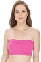 Women's Non Padded Seamless Strapless Tube Bra, Free Size, Pink
