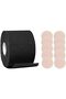 Women's Stick-on Bra Push Up Adhesive Tape for A-E Cup Size With 5 Cover Pasties, Black