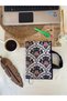 Black Ethnic Floral Wall Water Repellent Feature Pen Pocket & Pocket - 24X17 cm Book Bag