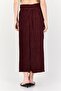 Women Textured Midi Skirt, Burgundy - 4