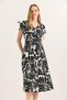 Women's Dress with Drawstring Waist and Rope Detail on the Shoulders Black - 2
