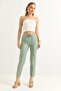 Elastic Waist Short Leg Double Crepe Trousers Çağla - 5
