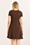 Trend Mini Flared Dress Brown - 4