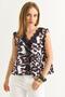 Lace Detailed V-Neck Blouse Cream - 2