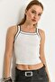 Halter Neck Knitwear Blouse White - 3