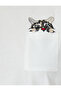 Beige Cat Embroidered T-Shirt - 6