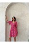 V-Neck Short Sleeve Waist Seated Dress Misselb9092 - 4