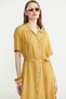 Button Midi Length Shirt Dress - Mustard - 3