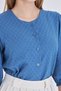 Women's Dark Blue Crew Neck Quarter Sleeve Shirt Arm-25Y001062 - 4