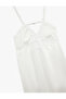 Strappy V-Neck Stone Bridal Satin Nightgown - 5