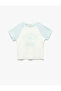 Cherry Printed Short Sleeve Crew Neck Cotton Crop T-Shirt