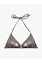 Thin Strap Shiny Triangle Bikini Top